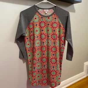 LulaRoe Randy Baseball T, Floral, S